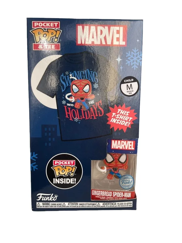 Coffret Funko Pop Marvel Spiderman T Shirt taille M + porte clés figurine 1 Photoroom