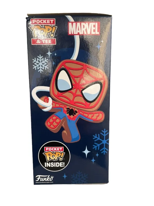 Coffret Funko Pop Marvel Spiderman T Shirt taille M + porte clés figurine 3 Photoroom