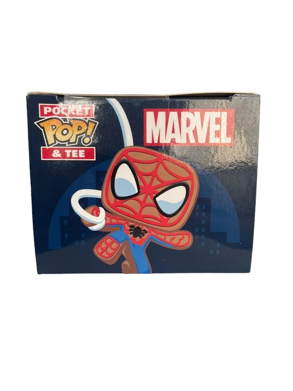 Coffret Funko Pop Marvel Spiderman T Shirt taille M + porte clés figurine 5 Photoroom