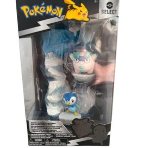 Coffret figurines Pokémon Sélect séries 2 environnement du glacier enneigé et kit d’affichage des figurines + figurines Darumarond de Galar et Tiplouf 1