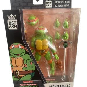 Figurine Bst Axn Teenage Mutant Ninja Turtles Michelangelo The Loyal Subjects Figurine de collection articulé (31 points d’articulations) de 14 cm avec multiples accessoires 1