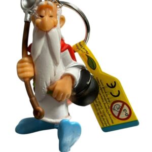 Figurine porte clés Asterix Druide Panoramix avec potion magique Plastoy 1