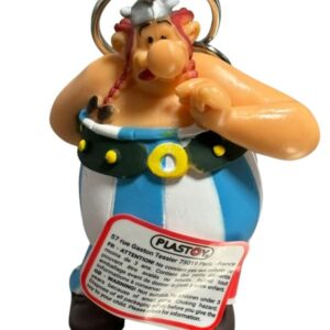 Figurine porte clés Astérix Obelix et bouquet de fleurs Plastoy 1