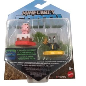 Minecraft 2 Figurines Boost Mini Pigging Out Pig & Undying Evok 1