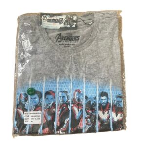 T Shirt Marvel Avengers Endgame taille M Gris avec représentation des héros 1